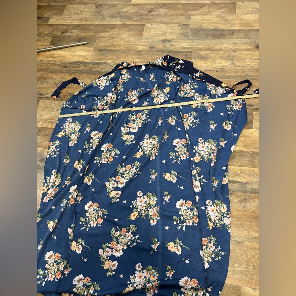 Live 4 Truth Navy Floral Wrap Maxi Dress | Boho Short Sleeve Tie Waist - Picture 3 of 7